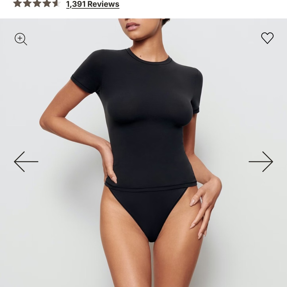 SKIMS Black Short Sleeve Tee